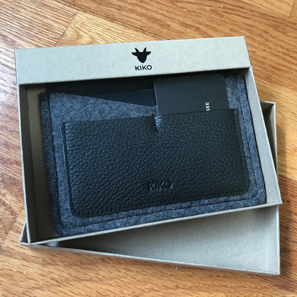 NEW Kiko Leather Black Passport holder NIB